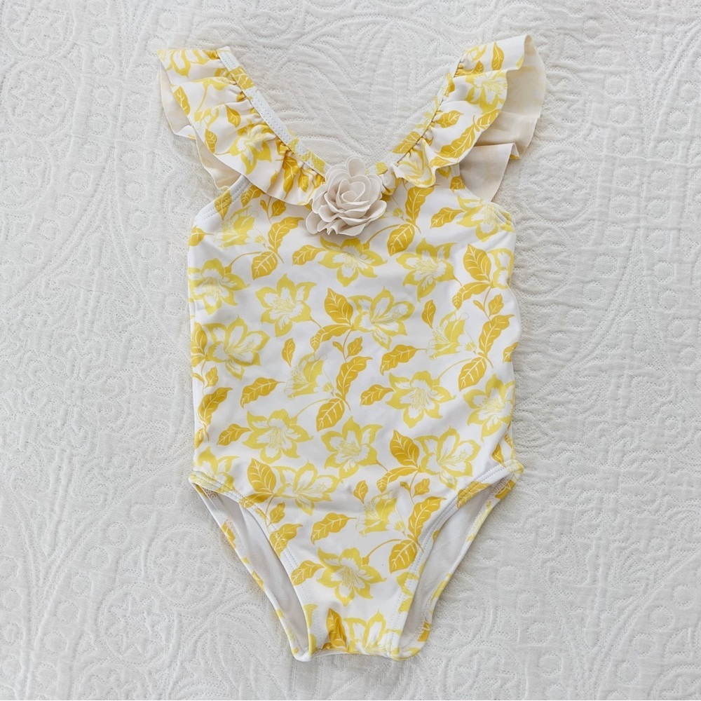 Janie and Jack Floral Ruffle One Piece Swimsuit